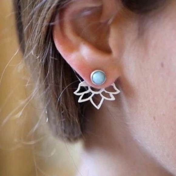 Jewelry - Blue Lotus Flower Stud Earrings